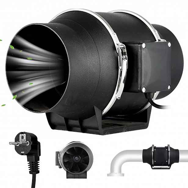 Kanálový Ventilátor 220 M³/h 40 W Plastový Domácí Koupelnový Výkonný