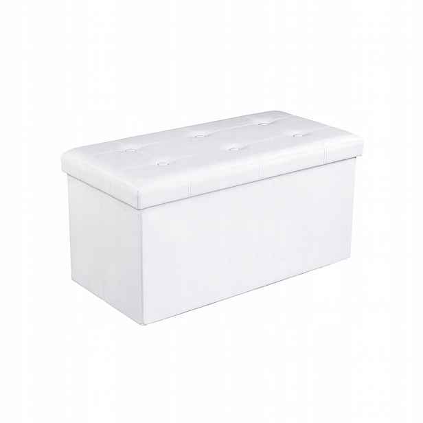 Lavička Taburet s úložným prostorem 76x38x38 cm bílá