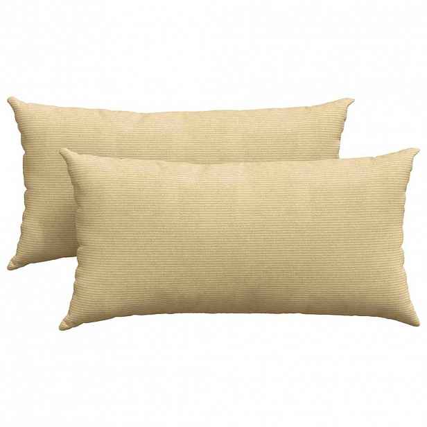 vidaXL Pohovkové polštáře 2 pcs Šedozelená 80 x 40 cm Žebrovaná látka