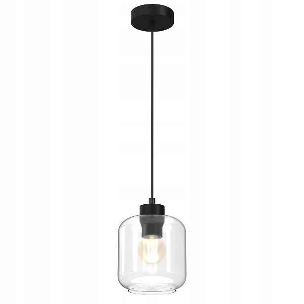 Závěsná lampa Milagro Sombra Clear E27 MLP8367 nastavitelná, černá, skleněná