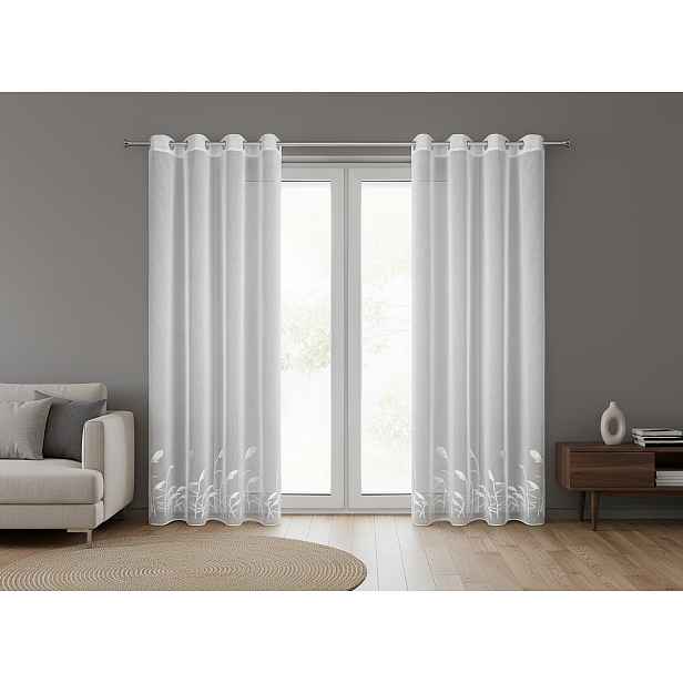 Dekorační vzorovaná záclona s kroužky SLIM 140x250 cm (cena za 1 kus) MyBestHome