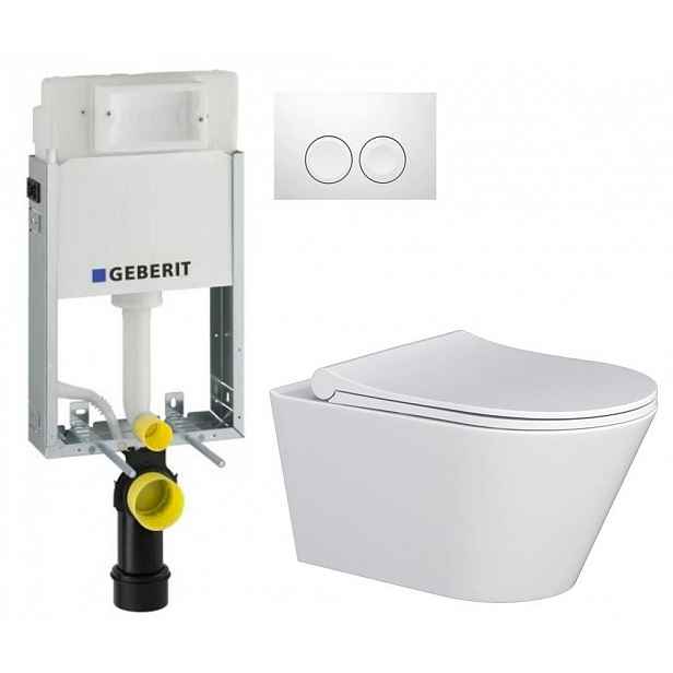 GEBERIT KOMBIFIXBasic vč. bílého tlačítka DELTA 21 + WC MYJOYS MY1 + SEDÁTKO 110.100.00.1 21BI MY1