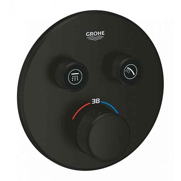 Grohe Grohtherm SmartControl - Termostatická baterie pod omítku, pro 2 spotřebiče, matná černá 291192430
