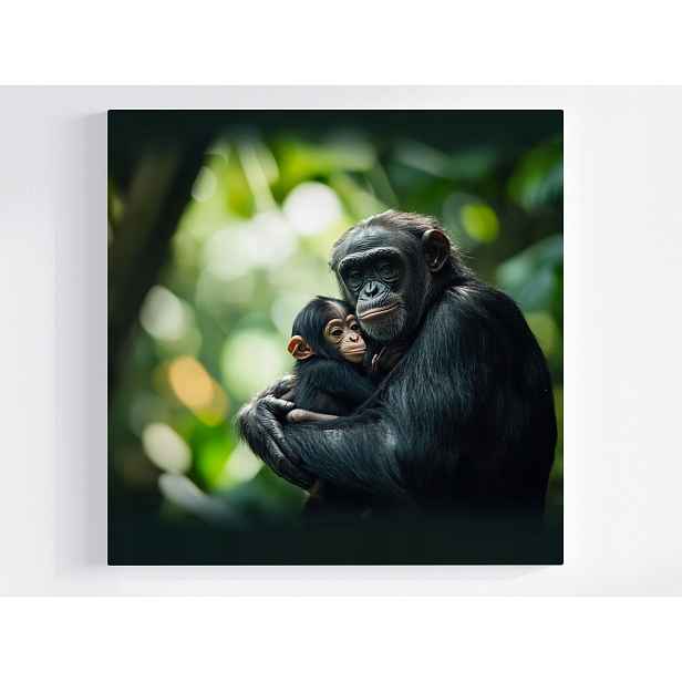 Obraz Na Plátně Canvas Zvířata Fauna Opice Šimpanz Máma Dítě 50x50