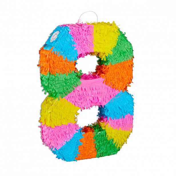 Relaxdays PIÑATA Barevná číslice 8 papír 50,5 cm