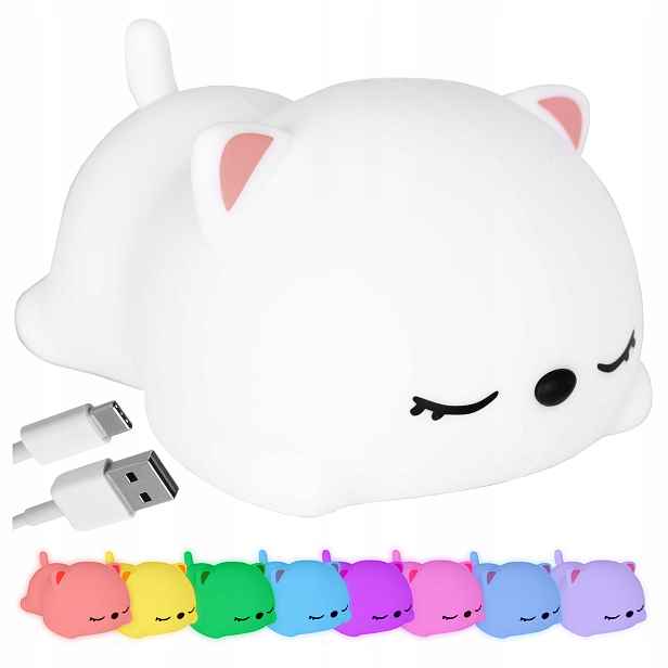 TZB Dětská stolní LED lampa Kitty bílá