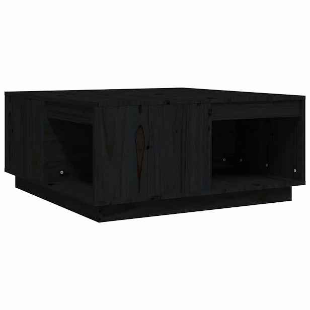 vidaXL Konferenční stolek černý 80x81x36,5 cm masivní borové dřevo