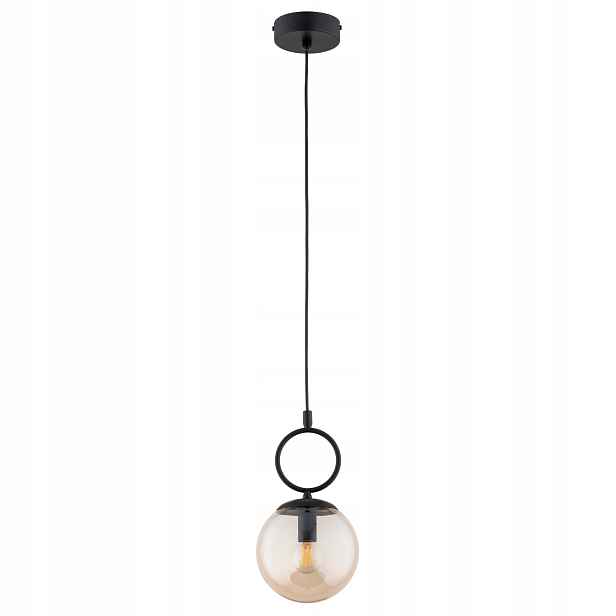 Alfa Sitro závěsná lampa koule černo-jantarová 1xE14 10W