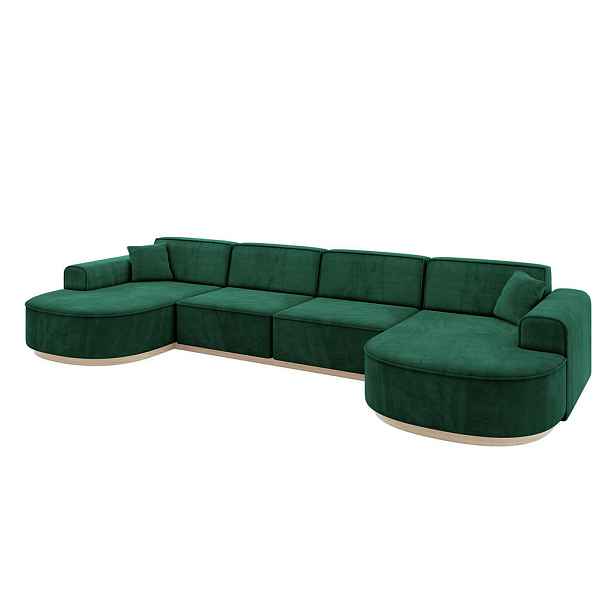 ALTDECOR SEDACÍ SOUPRAVA ve tvaru U MARI-U2-v1 388x171x83 Zelená Velur
