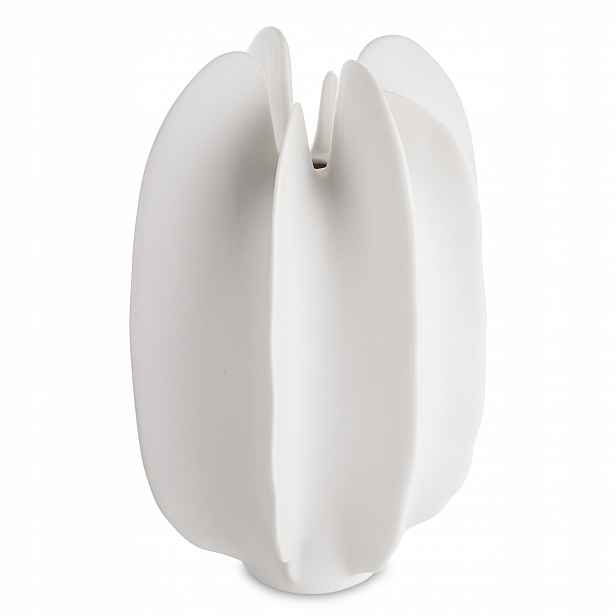 Elegantní bílá porcelánová váza s ozdobou o výšce 25,5 cm