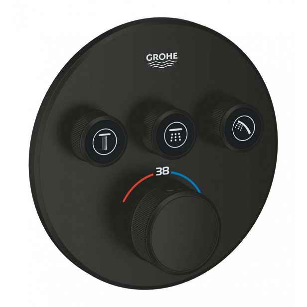 Grohe Grohtherm SmartControl - Termostatická baterie pod omítku, pro 3 spotřebiče, matná černá 291212430