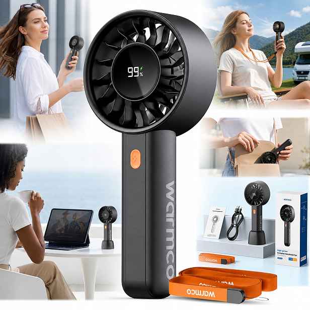 Tichý mini ventilátor, přenosný stolní ventilátor, chlazení Warmco 5000 mAh