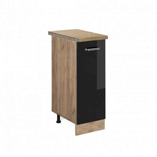 Vicco LÉKÁRNIČKOVÁ SKŘÍŇKA R-Line Černý vysoký lesk 30 cm , PD Dub