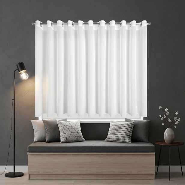 Dekorační krátká matná šifonová záclona s kroužky DERBY 400x160 cm bílá MyBestHome