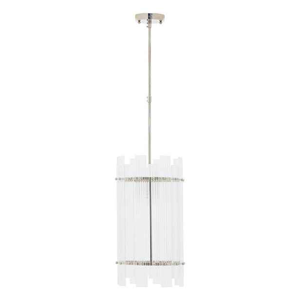 Kovové závěsné svítidlo ve stříbrné barvě se skleněným stínidlem ø 27 cm Ritz – Premier Housewares