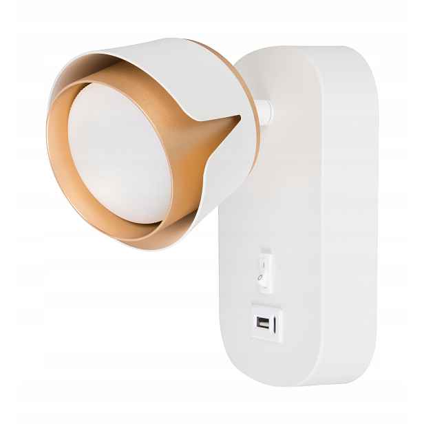 Nástěnná lampa Zuo 1 s vypínačem Usb, nabíječka, nástěnná lampa