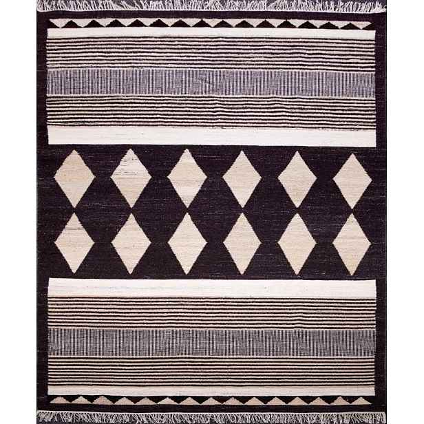 Ručně vázaný kusový koberec Alberta DESP P114 Dark Coffee Mix, 240x300, hnědá, chodba / předsíň, Diamond Carpets India