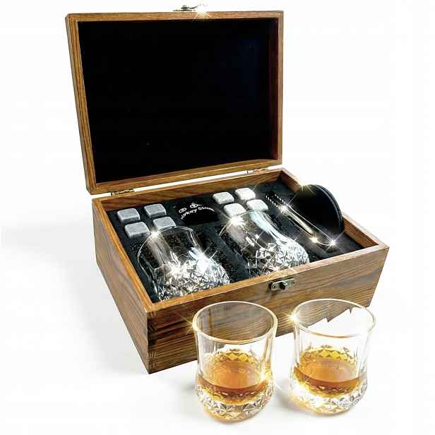 Sada na whisky nápojů a nápojů jako dárek pro muže, muže a muže, 2 sklenice