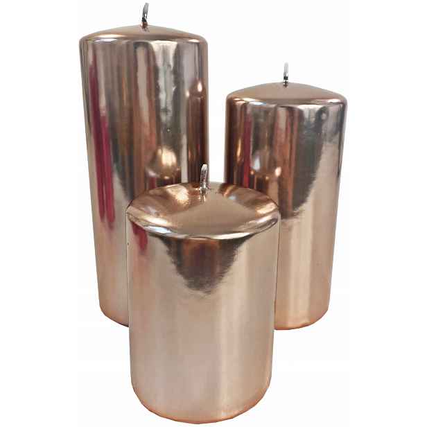 Sada ozdobných svíček zrcadlo Rose Gold Artman