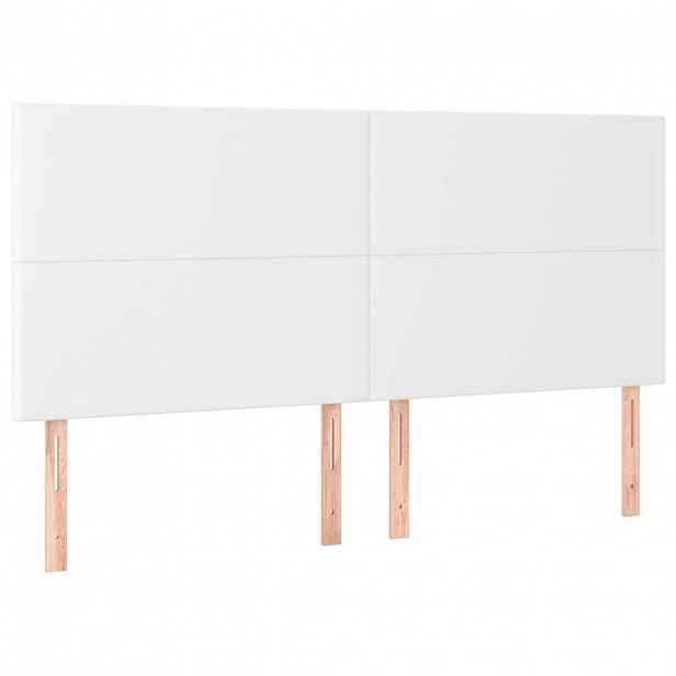 vidaXL Čelo postele bílé 200 x 5 x 118/128 cm umělá kůže