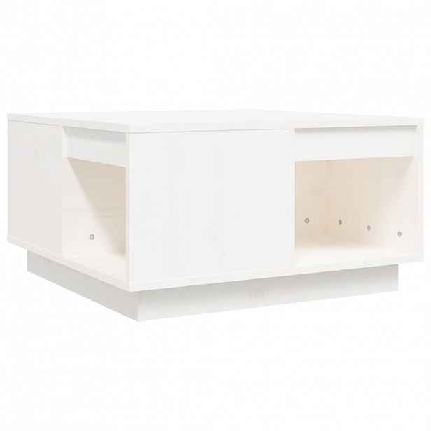 vidaXL Konferenční stolek bílý 60x61x32,5 cm masivní borové dřevo
