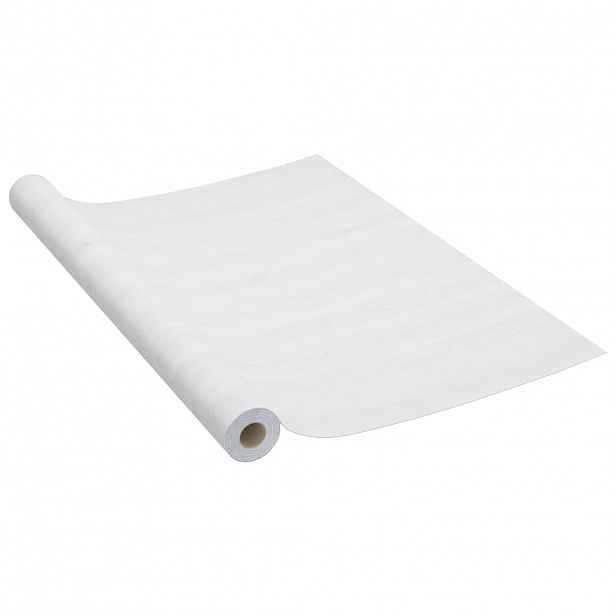 vidaXL Samolepící tapeta na nábytek bílé dřevo 500 x 90 cm PVC