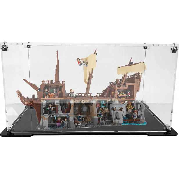 Vitrína s černou základnou pro stavebnici Lego 21363 Icons Goonies
