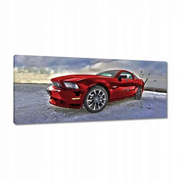Nástěnné hodiny 100x40 Červený Ford Mustang