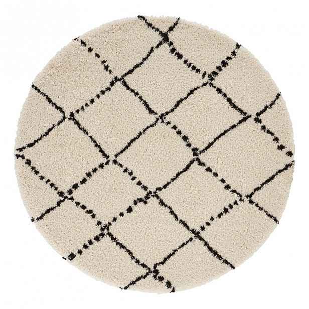 Béžovo-černý koberec Mint Rugs Hash, ⌀ 120 cm