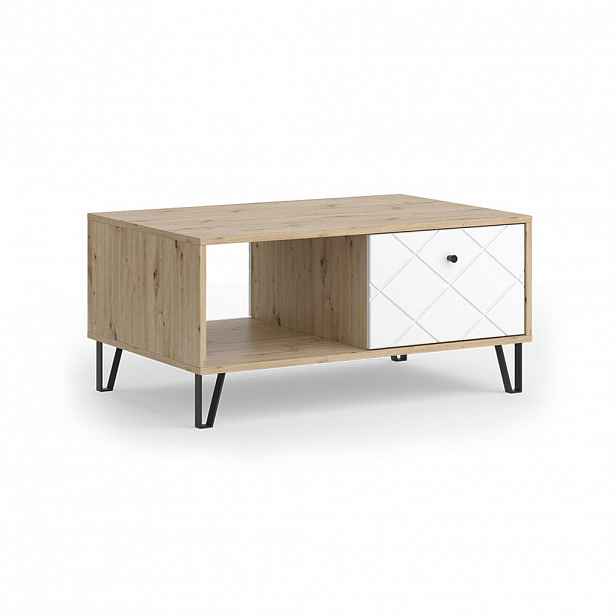 Vicco KONFERENČNÍ STŮL Nizza Řemeslný dub 90.2 x 59.4 cm s otevřenou přihrádkou a zásuvkou