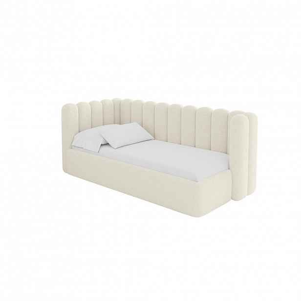 ALTDECOR JEDNOLŮŽKOVÁ POSTEL pro mládež s úložným prostorem, vpravo - HUGY 80x200 béžová