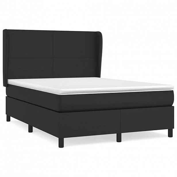 vidaXL Box spring postel s matrací černá 140 x 190 cm umělá kůže