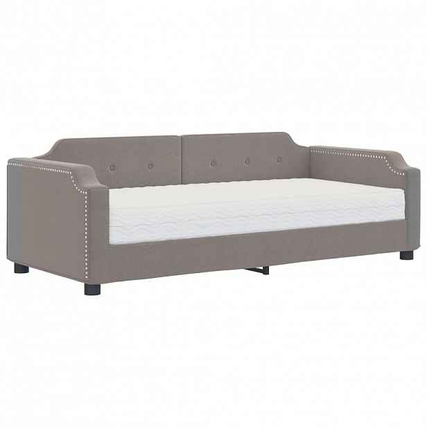 vidaXL Válenda s matrací taupe 100 x 200 cm textil