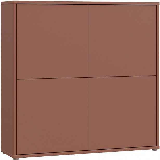 Carryhome VYSOKÁ KOMODA, terracotta, 124,5/121,5/34,9 cm