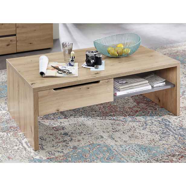 Konferenční stolek se zásuvkou Memphis, dub artisan/grafit