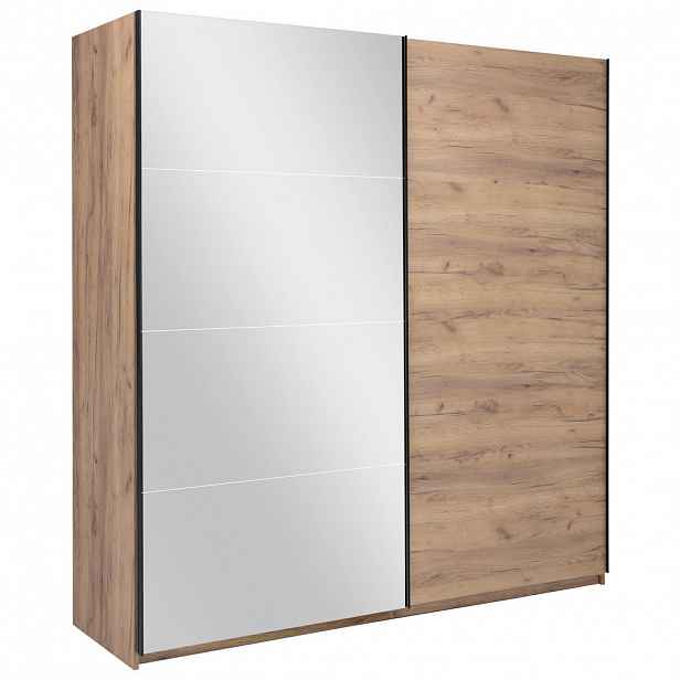 P & B ŠATNÍ SKŘÍŇ S POSUVNÝMI DVEŘM, barvy dubu, 200/210/62 cm