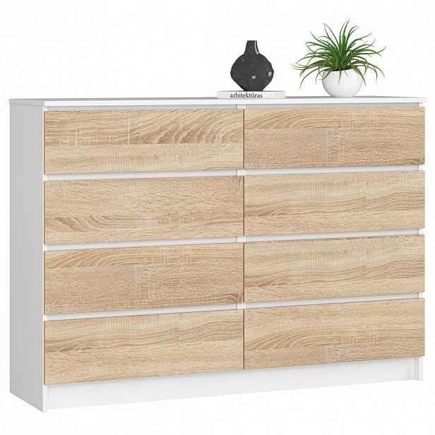 RAUMHIRSCH FURNITURE KOMODA bílá, dub Sonoma 99/138/40