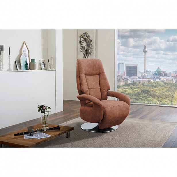 Sit & More RELAXAČNÍ KŘESLO, textil, koňaková