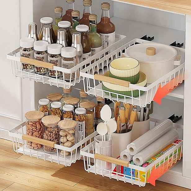 Výsuvné Kovové Organizéry Do Skříněk, Šuplík Pro Skladování, Výsuvná