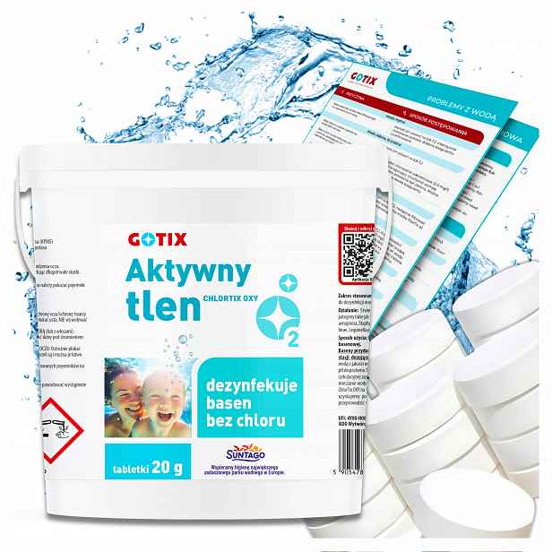 Aktivní kyslík do bazénu Jacuzzi Spa Bazénová chemie bez chlóru Tablety 3 Kg