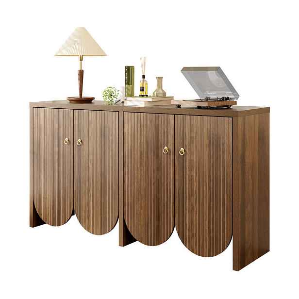 Modenvie SIDEBOARD z MDF, 147/40/80 cm, ořechový dekor, 4dveřová s nastavitelnými policemi