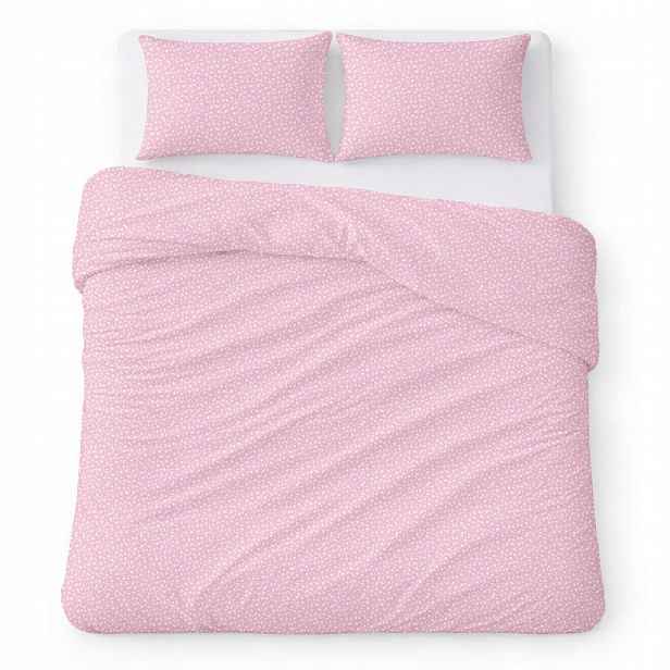 Povlečení bavlněné 160x200 růžové s drobnými bílými květy Cotton Home