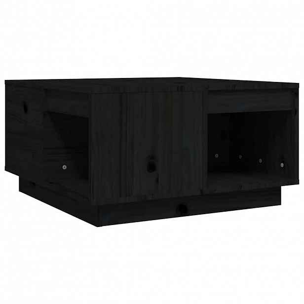 vidaXL Konferenční stolek černý 60 x 61 x 32,5 cm masivní borové dřevo