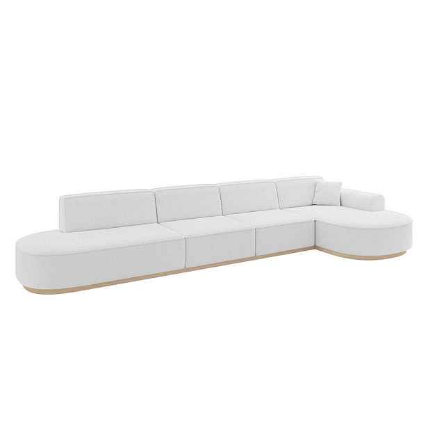 ALTDECOR ROHOVÁ SEDAČKA s otomanem, pravá MARI-L3-v1 413x171x83 Bílá Buklé
