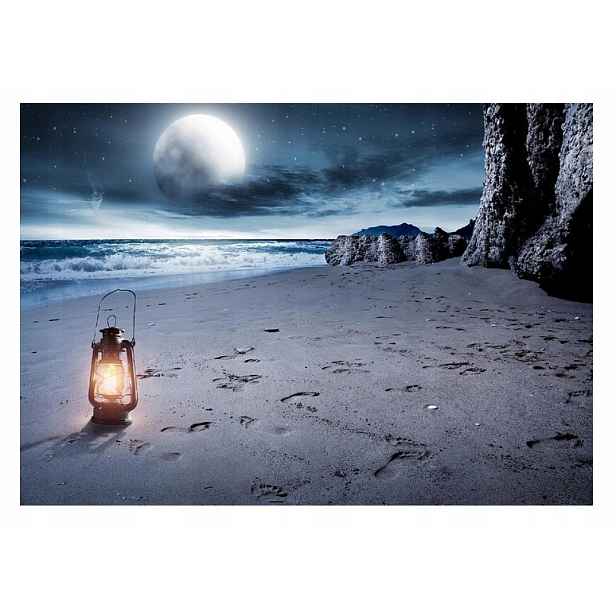 Fototapeta Pláž Moře Noc Měsíc Pohled 254x184