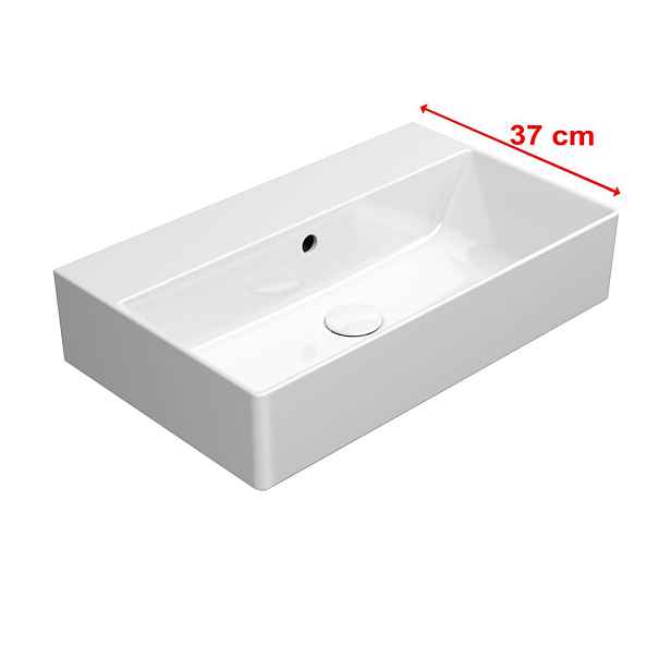 GSI KUBE X keramické umyvadlo 60x37cm, broušená spodní hrana, bez otvoru, bílá ExtraGlaze