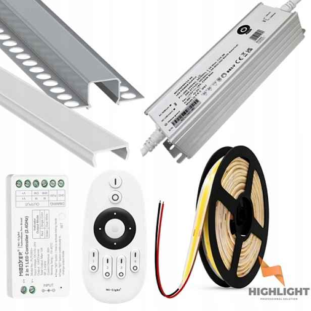 Sada Led pásek Fasáda Cob 8W 24V IP65 Stmívač Profil 50 m