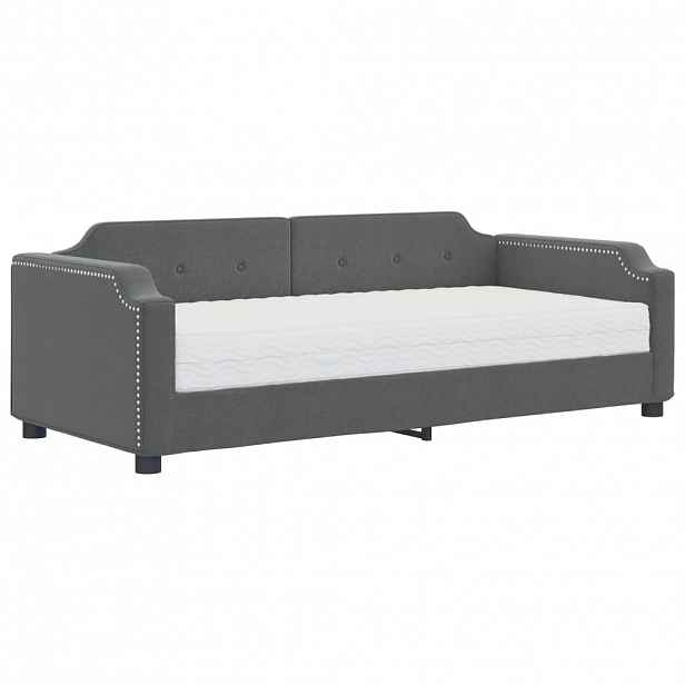vidaXL Válenda s matrací tmavě šedá 90 x 190 cm textil