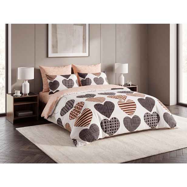 Flanelové povlečení z mikrovlákna STRIPE HEART barevné Rozměr povlečení: 70 x 90 cm | 140 x 200 cm