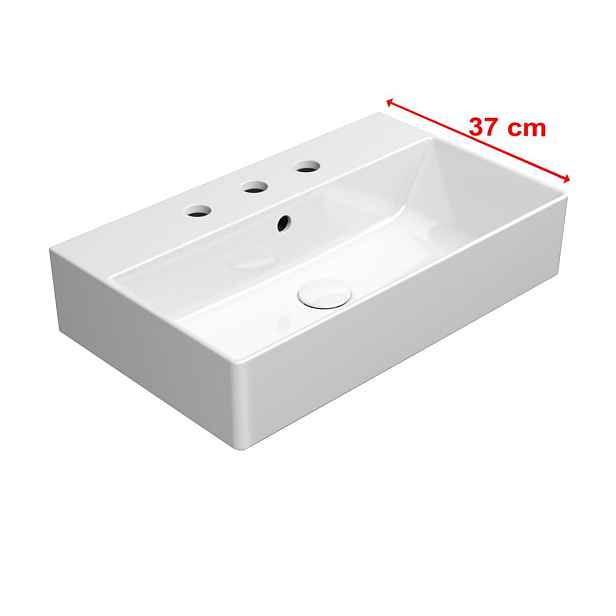 GSI KUBE X keramické umyvadlo 60x37cm, broušená spodní hrana, 3 otvory, bílá ExtraGlaze